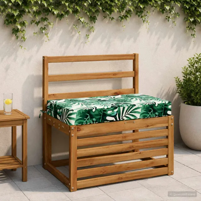 vidaXL Rugkussen SOEST 100% Polyester Bladpatroon 70 x 40 x 10 cm Groen