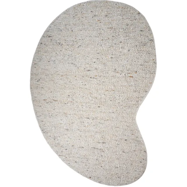 Veer Carpets Vloerkleed Stone Beige 215 - Organisch 160 x 230 cm - Wollen Design Vloerkleed met Organische Vorm in Scandinavische / Japandi Stijl