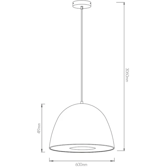 Fantasia NOBU pendellamp, aluminium en acryl, wit, diameter 600mm, E27-fitting (lichtbron niet inbegrepen), kabel 300cm, IP20