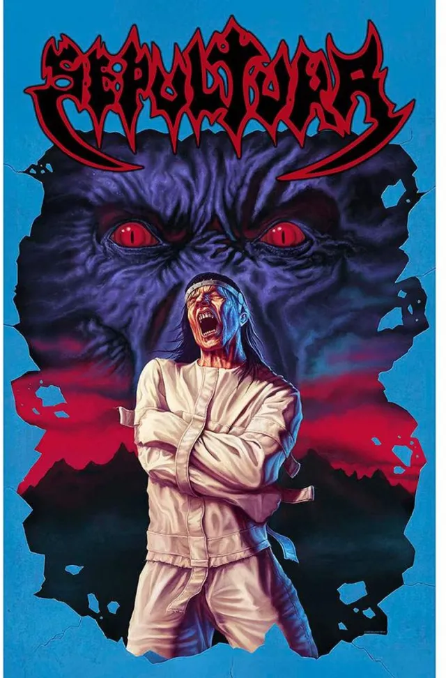 Rock Off Sepultura - Schizophrenia Textiel Poster - Blauw/Multicolours