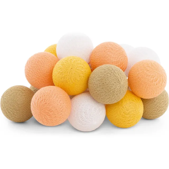 Cotton Ball Lights LED lichtslinger voor buiten - STARTERSET - verlengbaar - 20 lampjes - Naranja