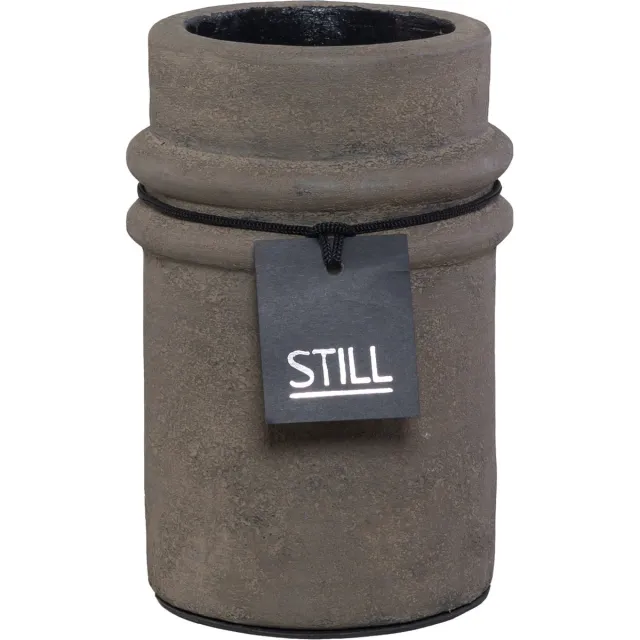 STILL Vaas - Bamboo Vase - Ribbels - Dark - Bruin - 20 x 12 cm