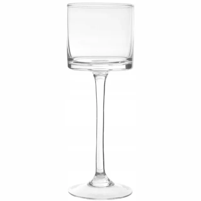 JMD Group Banket Glazen Kandelaar H18cm D9cm - Sfeervol en Handgemaakt kleurloos