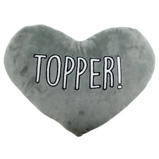 Verhaak Kussen - hart - Topper - Knuffelhart - 35 cm - grijs