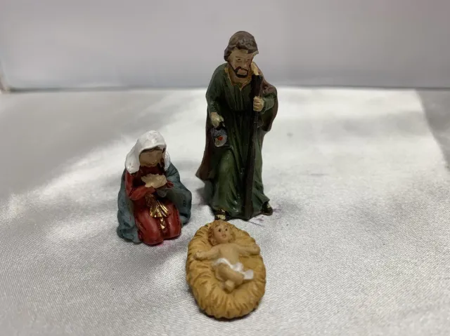 Dekoprojekt Kerststal 3 delig groen, bruin, wit, rood, goud