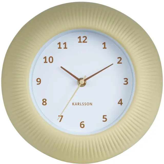 Karlsson Wandklok Tender Rib - Zachtgeel - Ø25cm - Wandklok Scandinavisch