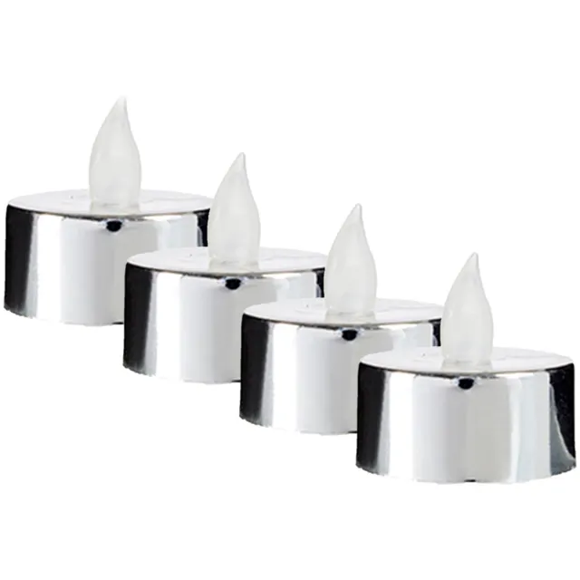 Giftdecor LED waxinelichtjes - 20x - zilverkleurig - incl. batterijen - sfeer theelichtjes