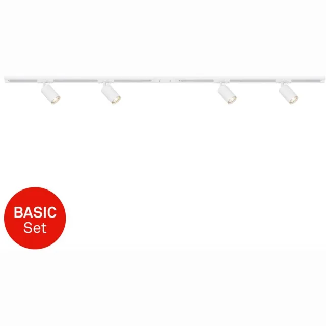Briloner Rail - Railverlichting - opbouwspots - startset opbouwrail - 4x GU10 spots - draaibaar - 150 cm - wit