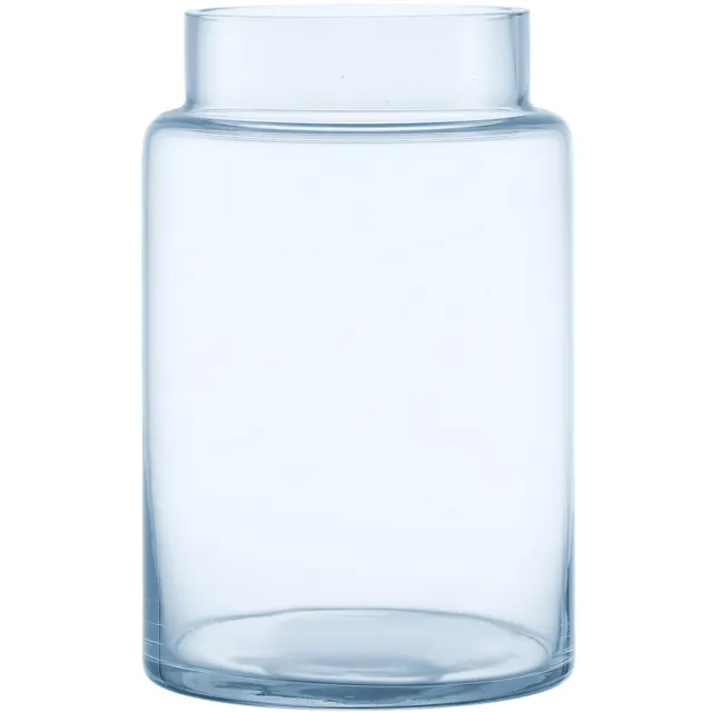 Imperatoris Glazen Vazen / Glazen Flessen – Mini Decoratieve Vaas Flesjes – Helder Glas – Inclusief Strik – 15 x 15 x 23 cm – Blauw