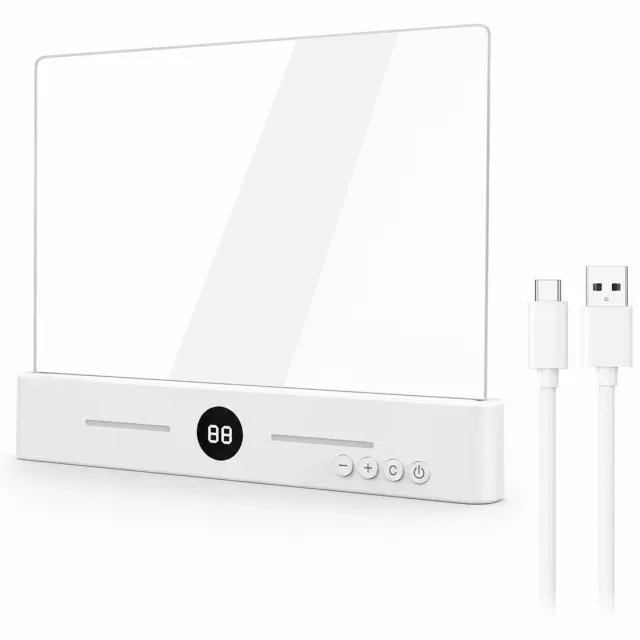 Bobypet Leeslamp voor Boek - 2026 Nieuwe LED Liseuse - Oplaadbare Boeklamp met 3 Kleuren en Dimbaar - Handige Minimer en USB-C - Transparante Oogbescherming Leeslamp voor in Bed-Wit