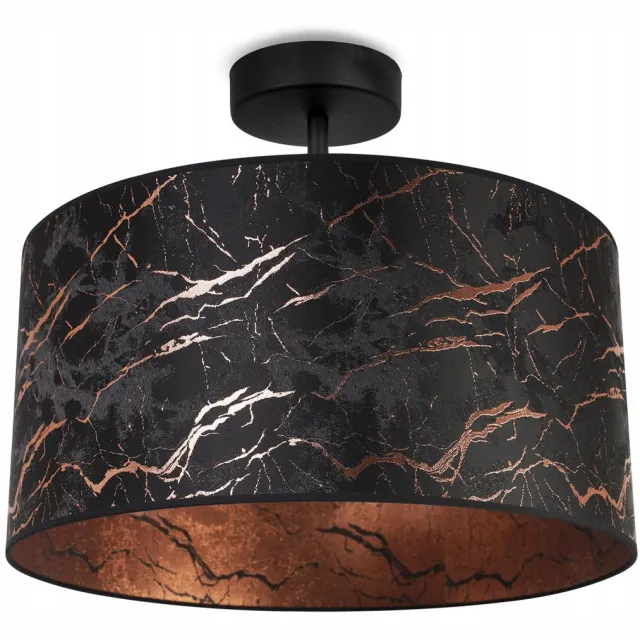 HOME LIGHT Light Home WERONA - Plafondlamp 1-Lichts - Velours Kap Ø40 cm - Donkerbruin