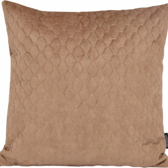Gek op Kussens! Nera Velvet Brown Kussenhoes | Velvet / Quilted Polyester | 45 x 45 cm bruin