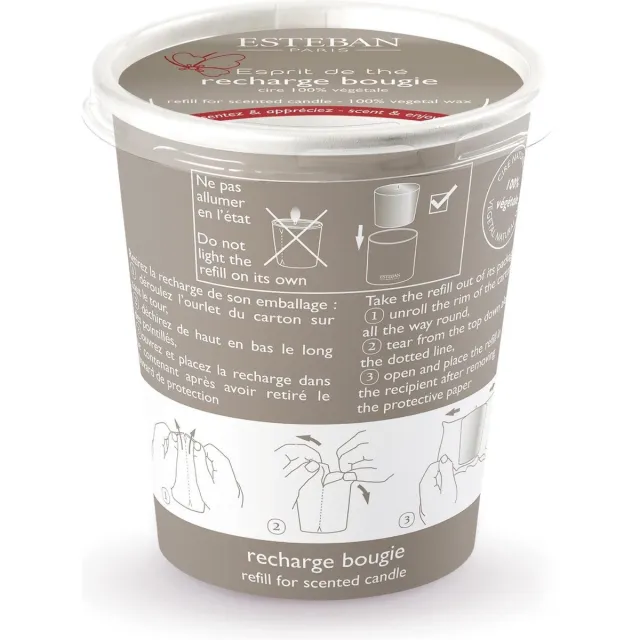 Esteban Classic Esprit de Thé Navulling geurkaars 180gr Wit