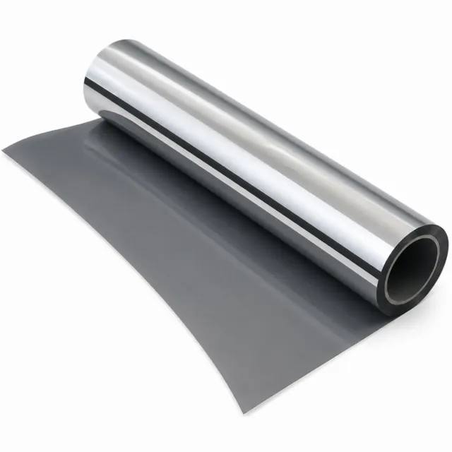 Bobypet Isolerende Raamfolie Anti-inkijk - Zonwerende Glasfolie met Spiegeleffect - Statische Raamfolie Zonder Lijm voor Thuis en Kantoor - Inclusief Rakel en Mesje - 93% UV-bescherming - 40*200cm - Grijszilver