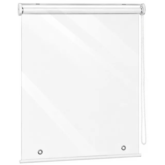 Famanu Waterdicht transparant PVC rolgordijn 40 80 120 140 180 200 220 cm, thermisch geïsoleerd en winddicht voor pergola, terras en veranda, met eenvoudige trekbediening