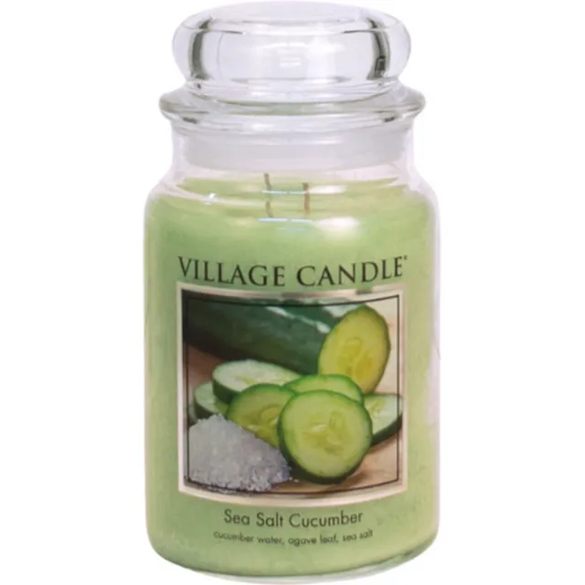 village candle Large Jar Sea Salt Cucumber Groen