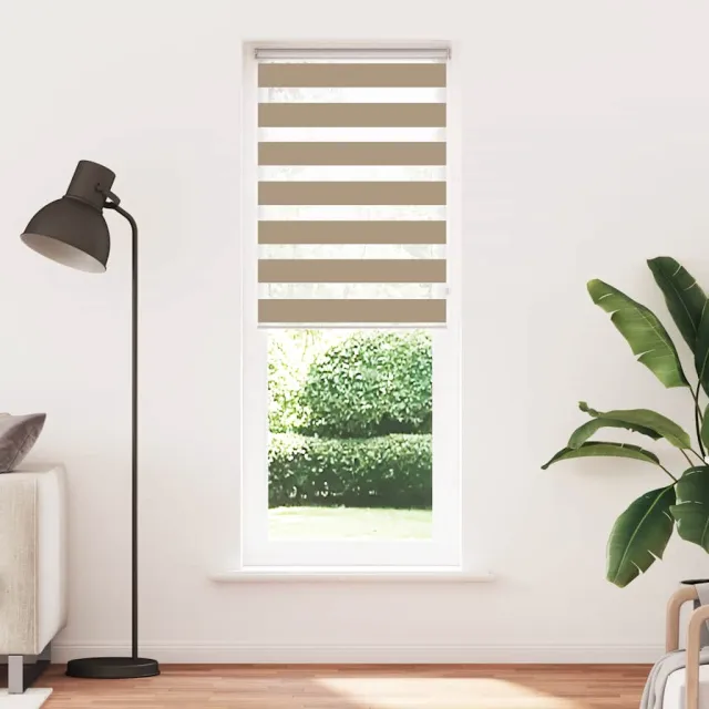 vidaXL Zebra Blind 80x200 cm stofbreedte 75,9 cm polyester zandbruin