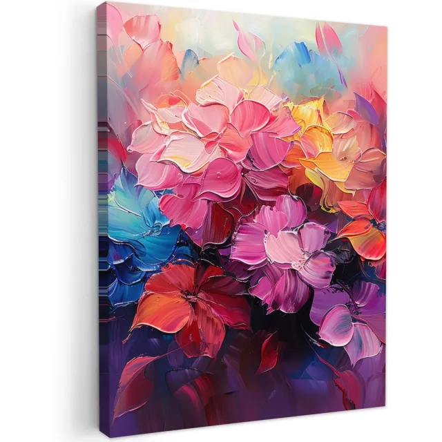 Ibenzoa Canvas Wanddecoratie 30x40 cm - Moderne Roze Bloemen Kunst voor Elke Kamer Aquarel - Bloemen