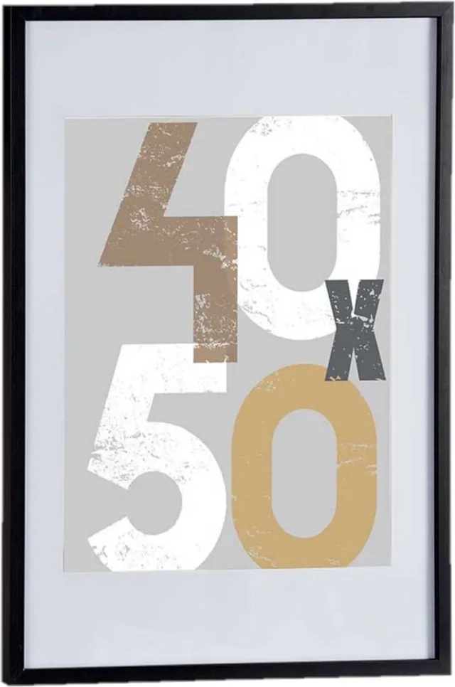 Arte r fotolijst - zwart - hout/glas - 50x70 cm - met passe-partout - wand
