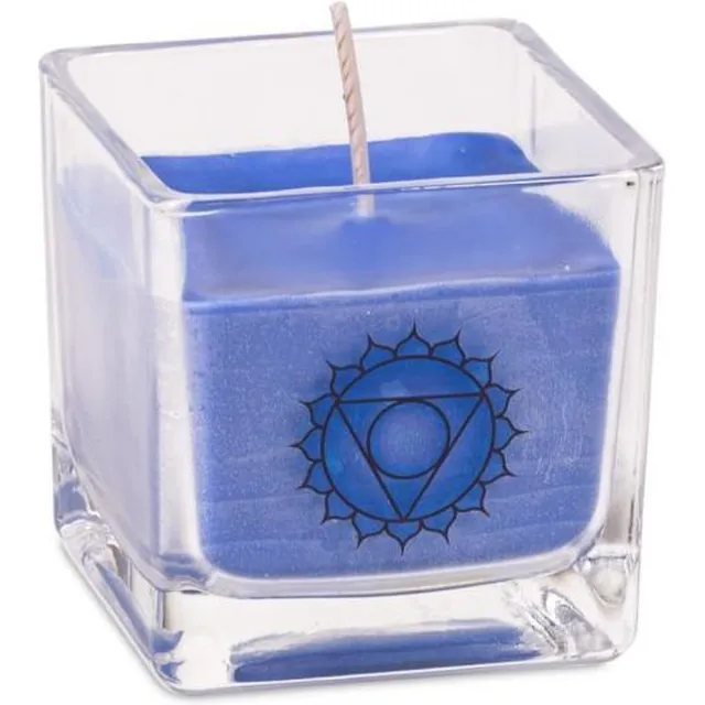 Phoenix Import Mani Bhadra 1 x Koolzaadwas geurkaars 5e chakra (6x6x6 cm)