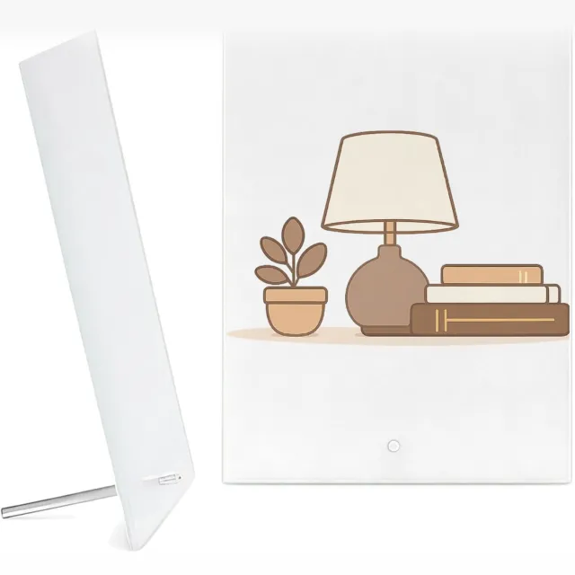 Mr Cadeautjes Glazen fotopaneel Een zachte woonquote op een minimalistisch woonaccessoire me - 15 x 20 cm, staand - glas, decoratie, wanddecoratie | cadeau Wit