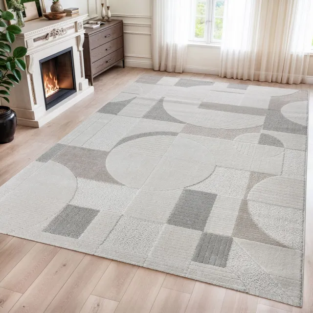 Muratap Vivant Japandi Abstract - Vloerkleed Laagpolig - Creme Multi- 200x290 CM