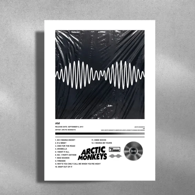 Luxe poster Arctic Monkeys - AM - Metalen Poster 30x40cm - album cover Zwart