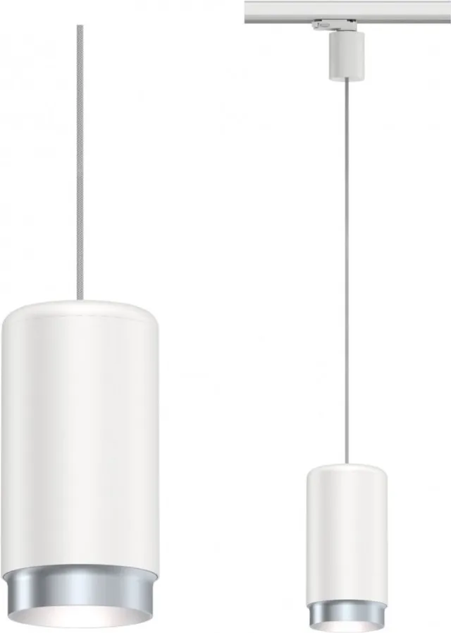 Paulmann 95404 ProRail3 railsysteem voor verlichting, hanglamp Corus max. 50 W, wit, metalen en kunststof rail, E27 fitting