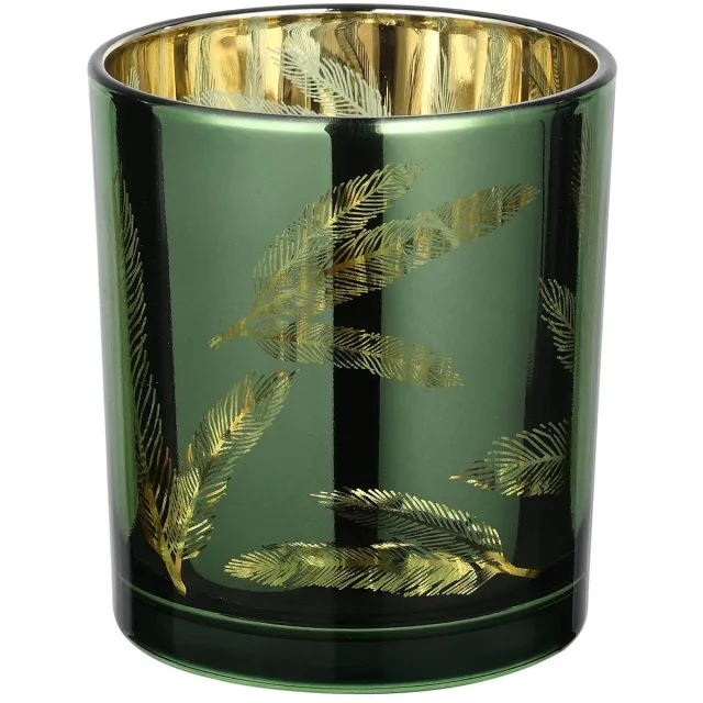 EGLO Grote Groene Theelichthouder Glas Botanisch Goud Goud;Groen