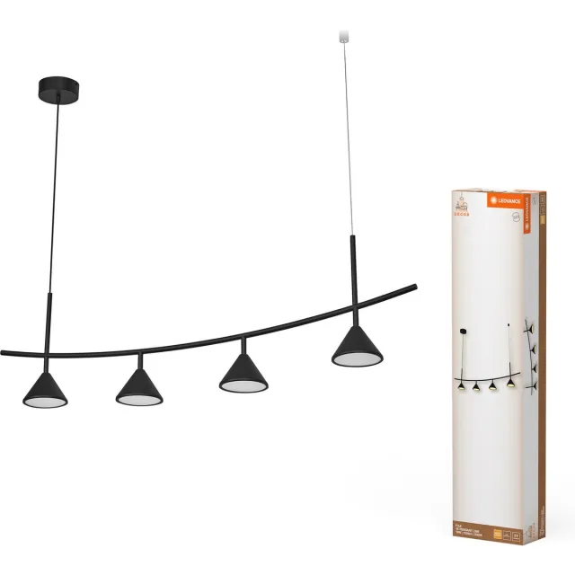 LEDVANCE Decor Fuji 4XPendant Linear 16W 930 zwart