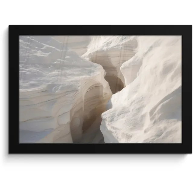 FrameYourWall Poster in lijst - Fotolijst 30x20 cm - Posters - Kloof - Wit - Sneeuw - Posterlijst zwart - Decoratie - Wanddecoratie woonkamer - Muurdecoratie slaapkamer