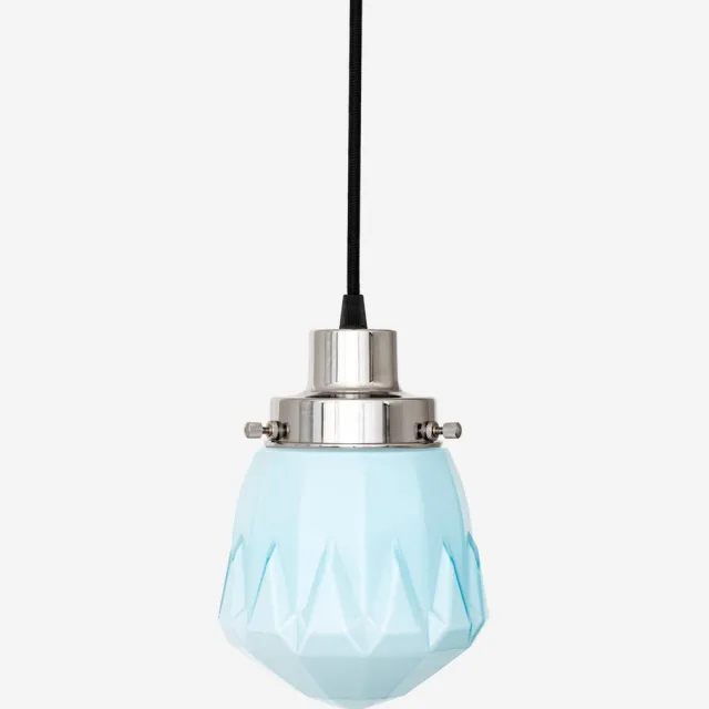 Coloured by Art Hanglamp aan snoer Rocket Misty 20's Nikkel - Art Deco Trade Zachtblauw