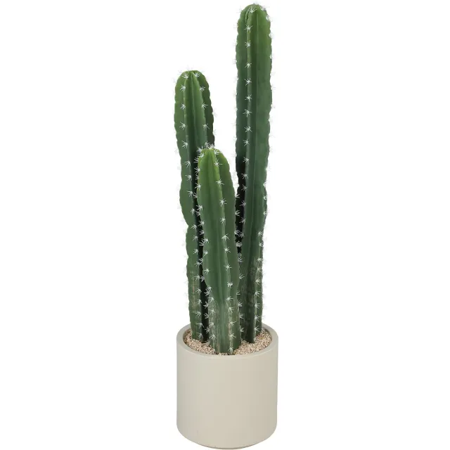 Homona Kunstplant Kaktus - 95 cm hoog - Met decoratieve pot - Groen