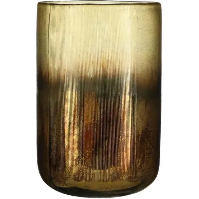 Casa Vivante leonardo vaas glas goud maat in cm: 20 x 14 - GOUD