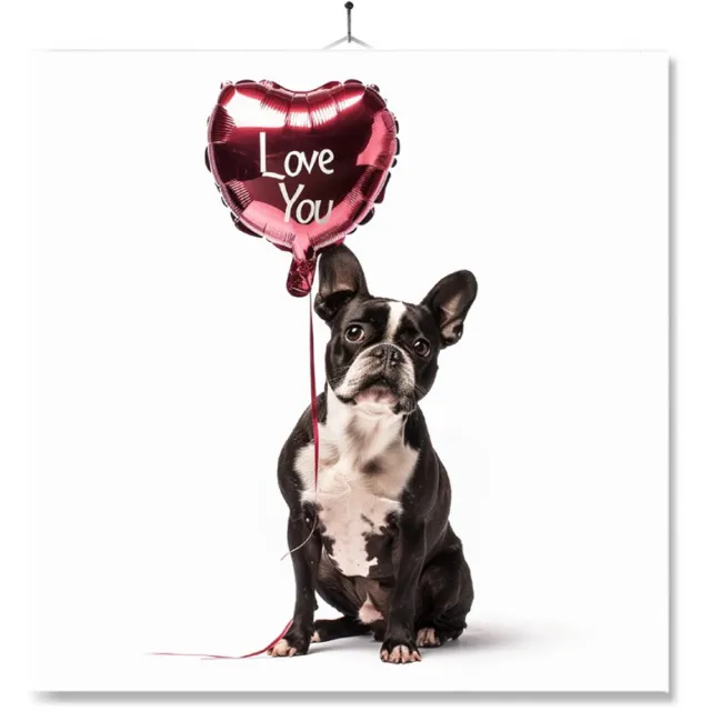 MC Living Tegel Met Opdruk | Geschenk | Wc | Toilet | I Love You | Boston Terrier Ontwerp 2