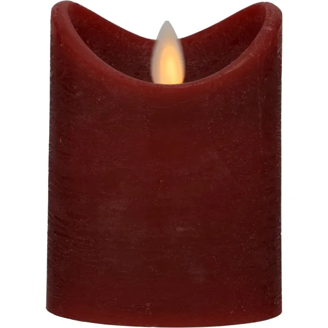 Blokker Rustiek LED kaars 7,5x10 rood