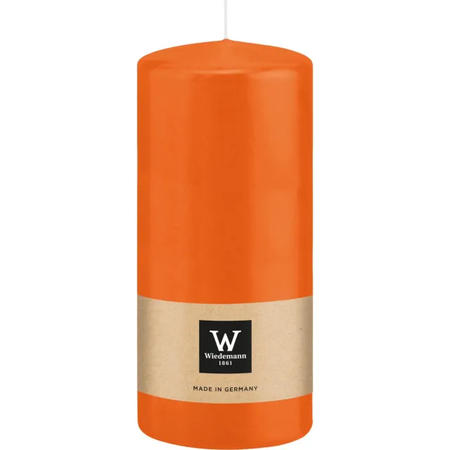 Wiedemann Cilinderkaars/stompkaars - oranje - 15 x 7 cm - 63 branduren - zuilkaarsen