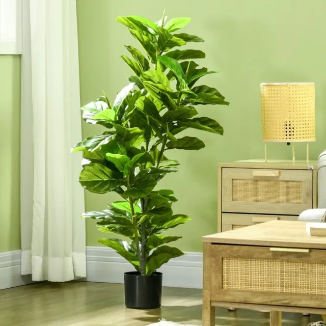 MODENUIT Kunstplant Ficus – 110 cm – 90 Bladeren – Kunststof – Groen – Met Pot – Decoratie Voor Binnen & Buiten