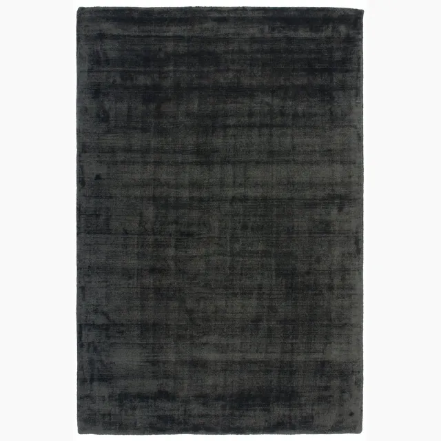 Padiro stijlvol laagpolig vloerkleed 80 x 150 cm - donkergrijs - modern effen ontwerp - voor vloerverwarming - van viscose en katoen