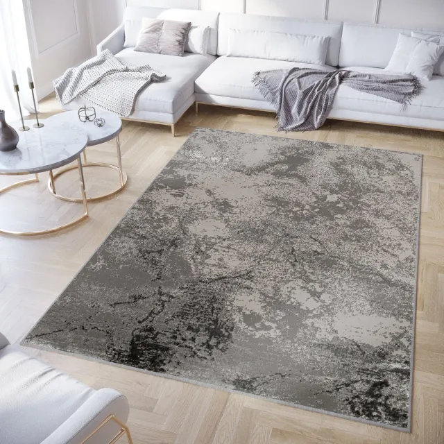 Tapiso Crystal Vloerkleed Grijs Donkergrijs Modern Laagpolig Kleed Tapijt Maat- 180x250 Lichtgrijs