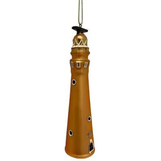 Kerstbal Vuurtoren Schiermonnikoog Goud – Glazen Ornament van De Ballen Uit