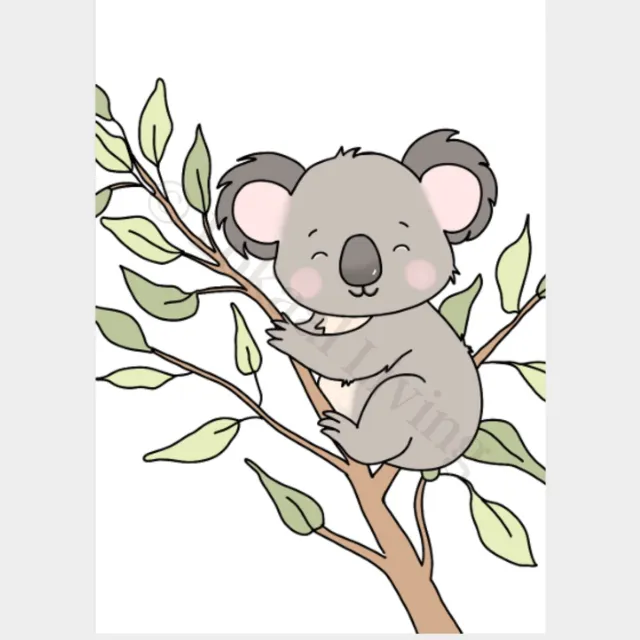 Lokaal Living a4 poster - Koala - illustratie - dieren - jungle groen