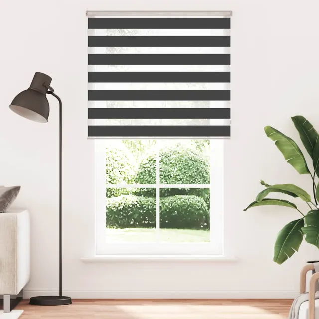 vidaXL Zebra rolgordijn 130x230 cm stofbreedte 125,9 cm zwart