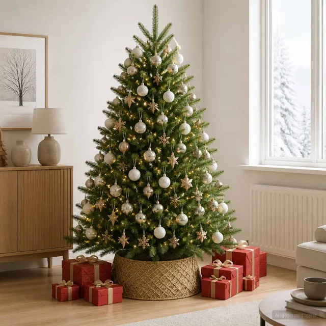 vidaXL Kerstboomkraag Rond Naturel Dia. 60 x 22 cm Zeegras