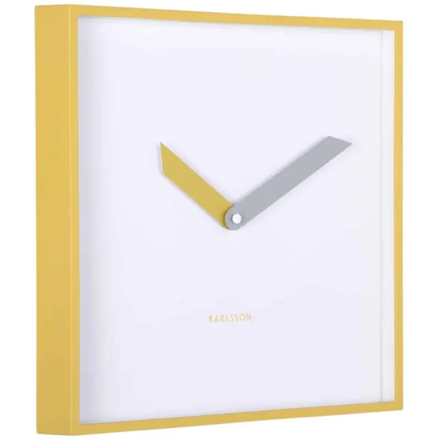 Karlsson Wandklok Cool Retro Cuadrado - Goudgeel - 28.3x28.3x28.3cm - Wandklok Modern