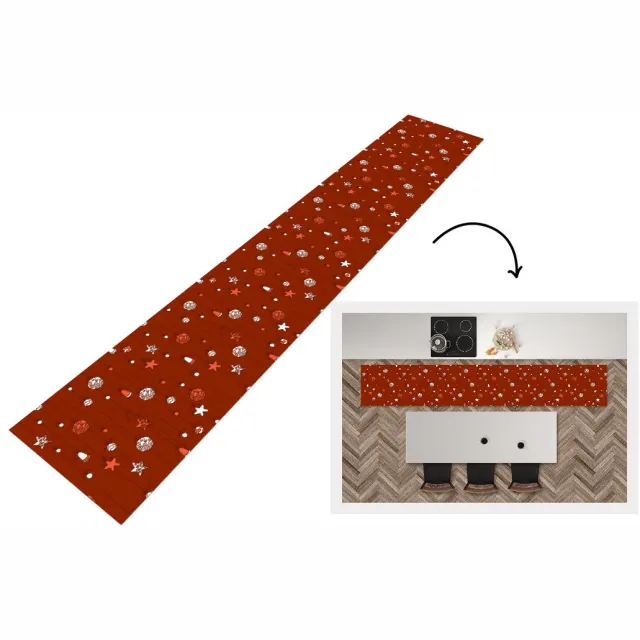 KitchenYeah Keukenloper - Keukenmat - Patronen - Sterren - Kerstballen - Keuken vloerkleed Multicolor