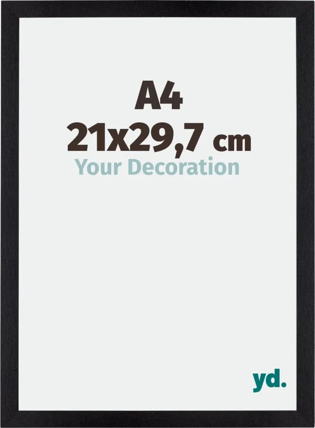 yd. Your Decoration - Fotolijst A4 21x 29,7 cm - MDF - Zwart Mat - Mura
