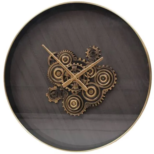 Cozy Ibiza Ronde wandklok van MDF goud - 60x60x7.5 cm | Cozy Ibiza