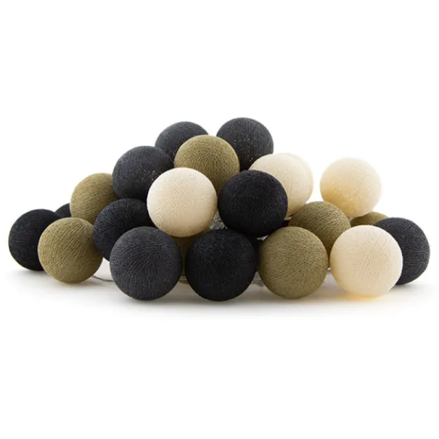 Cotton Ball Lights LED lichtslinger voor binnen - Handgemaakt en Fairtrade - 35 lampjes - Raw
