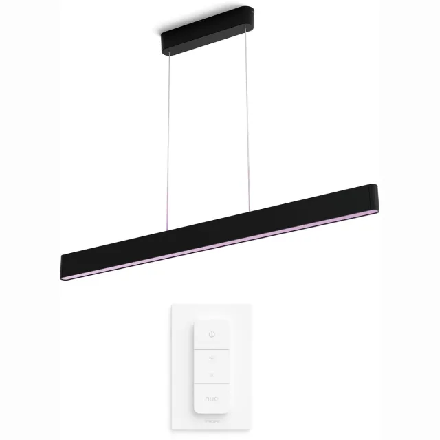 Philips Hue Ensis Hanglamp (Zwart) - Wit en Gekleurd Licht - Incl. Hue Dimmer Switch - Hue White and Color Ambiance